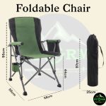 Foldable Camping Chair with Cup Holder & Side Pocket – Heavy Duty Portable Outdoor Chair